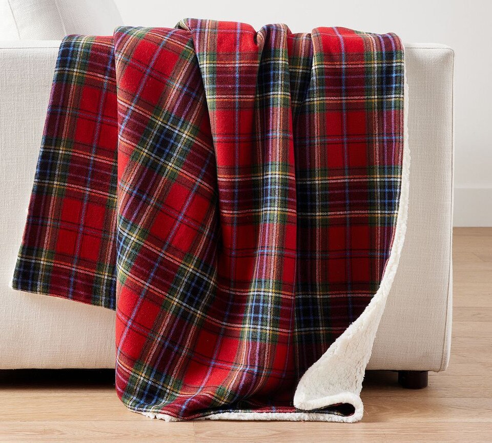 Pottery Barn Stewart Plaid with Sherpa Back Throws West Elm Australia